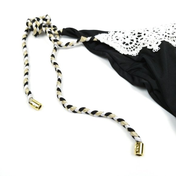 BEACH BUNNY | Black Lace Scrunch Butt Bikini Small - Picture 7 of 13